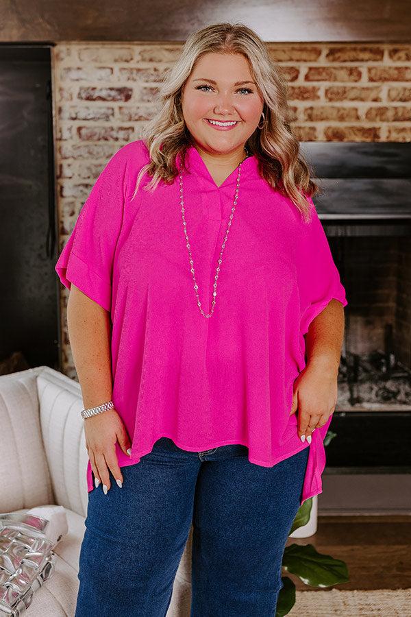 City Escape Shift Top in Hot Pink Curves Product Image