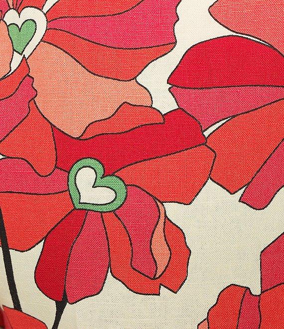 Tara Jarmon Primavera Linen Blend Floral Print Flat Front Straight Leg Pants Product Image