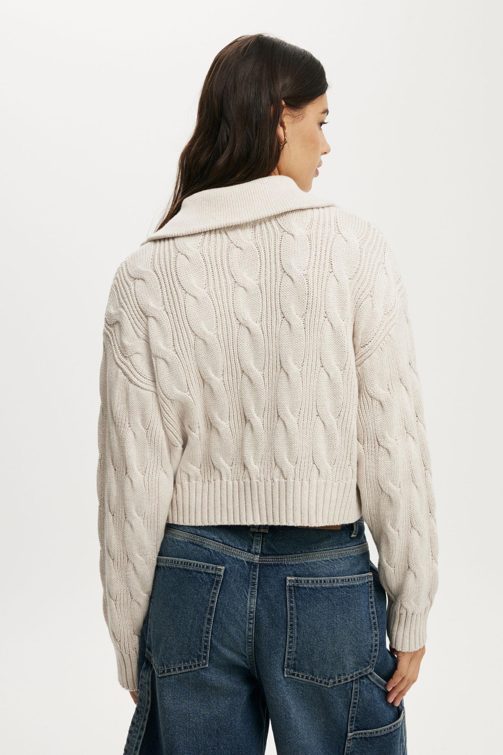 Cotton On Women - Cotton Cable Half Zip Pullover Product Image
