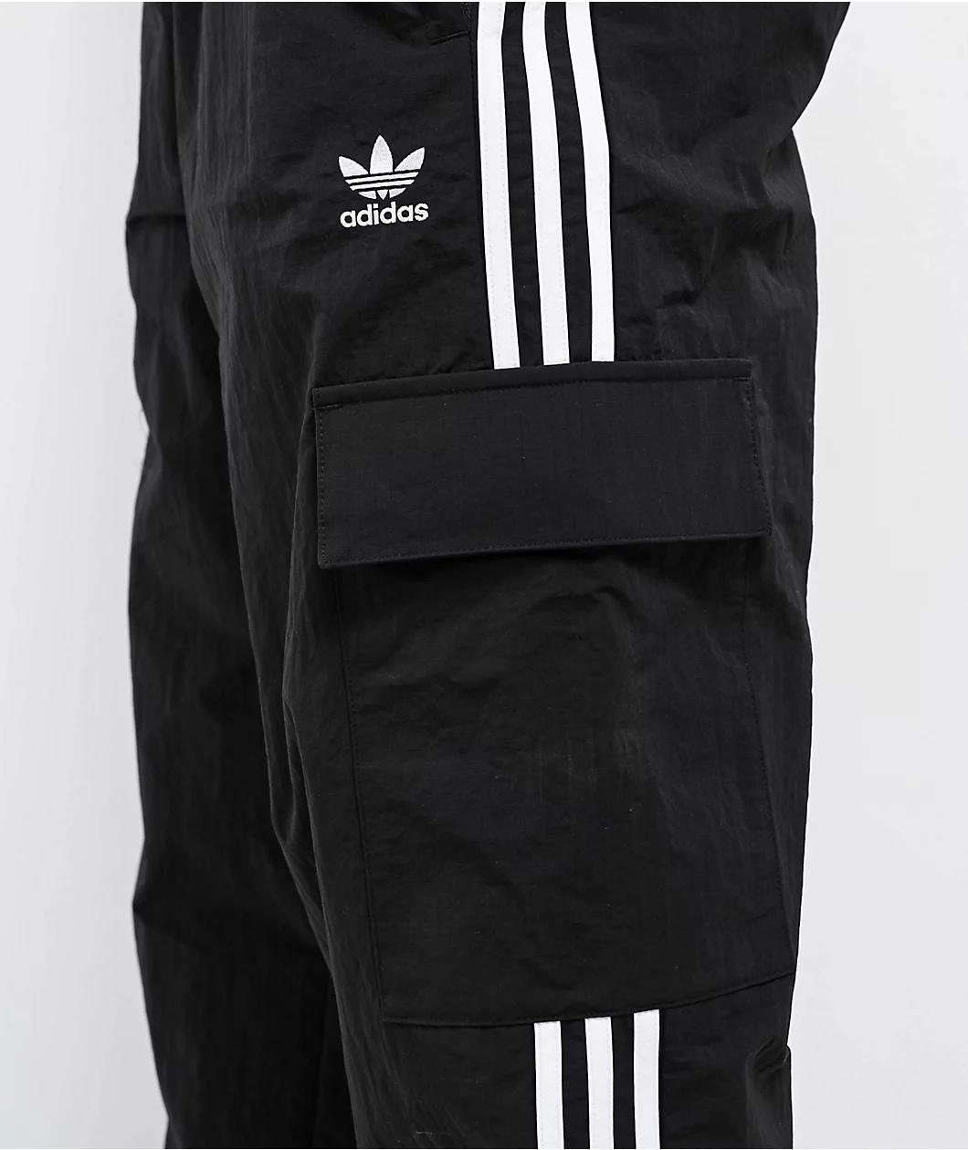 adidas adicolor 3-Stripe Black Cargo Pants Product Image