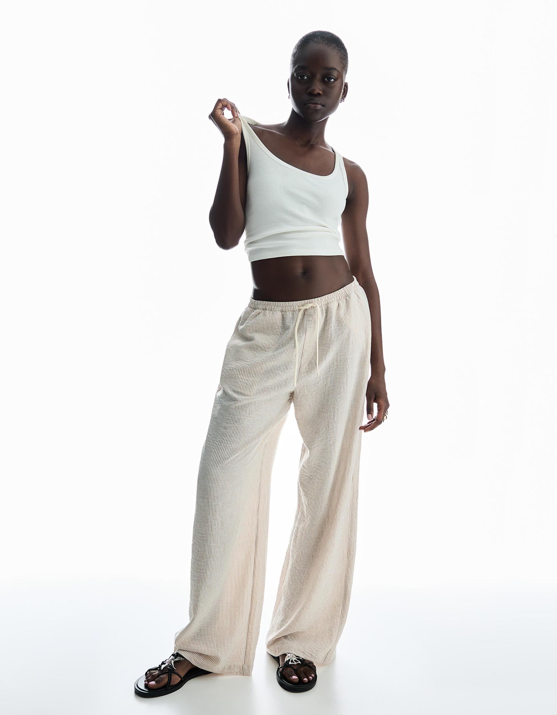 Striped rustic pants Product Image