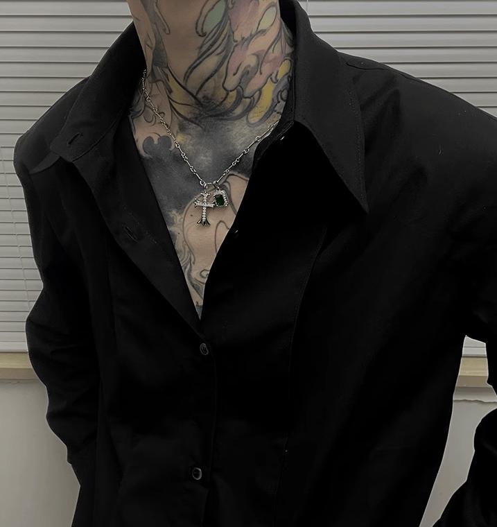 CROSS SQUARE GEM DIAMOND NECKLACE Product Image