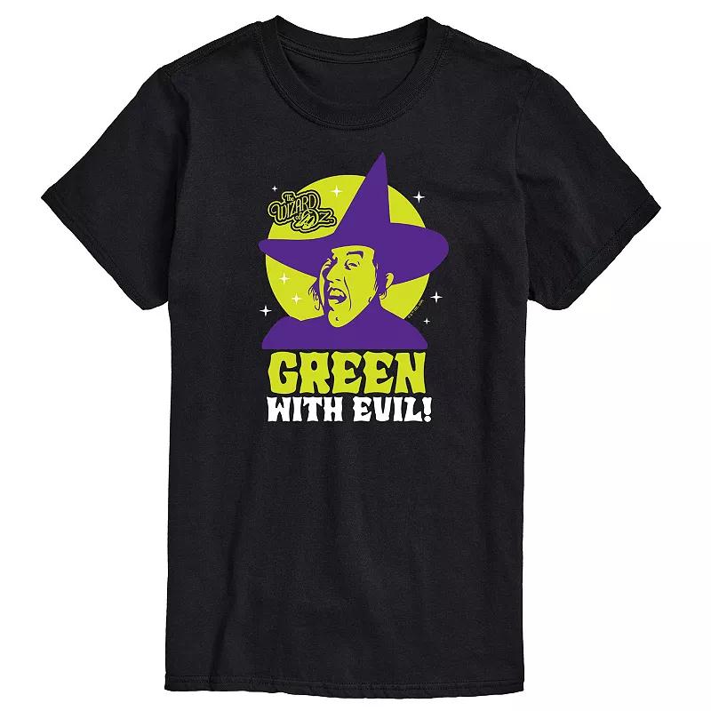 Mens Wizard Of Oz Green With Evil Graphic Tee Grey Gray Product Image