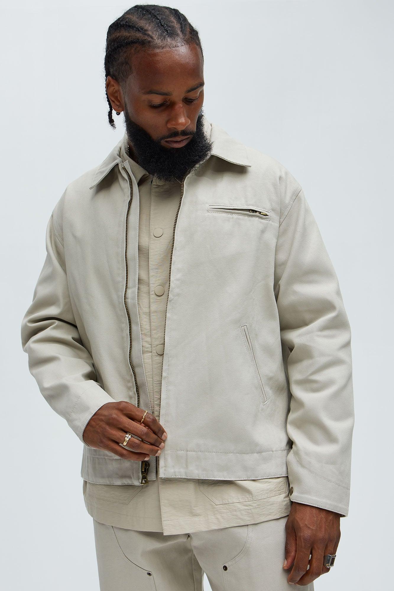 Alexander Utility Canvas Zip Work Jacket - Off White Product Image