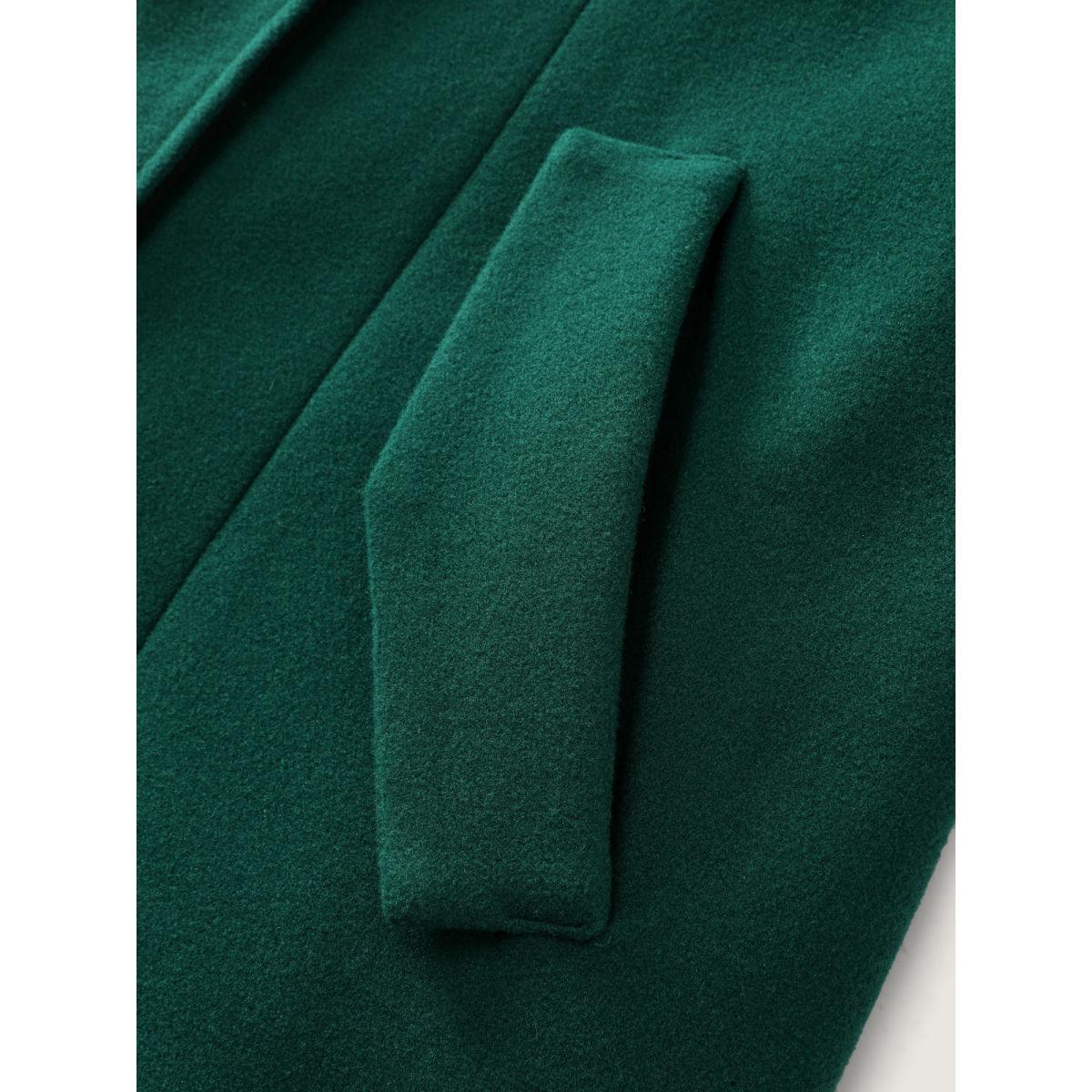 Plus Size Color Contrast Belted Lined Coat Women Emerald Retro Belted Ladies Elegant Winter Coats BloomChic 30/6X Product Image