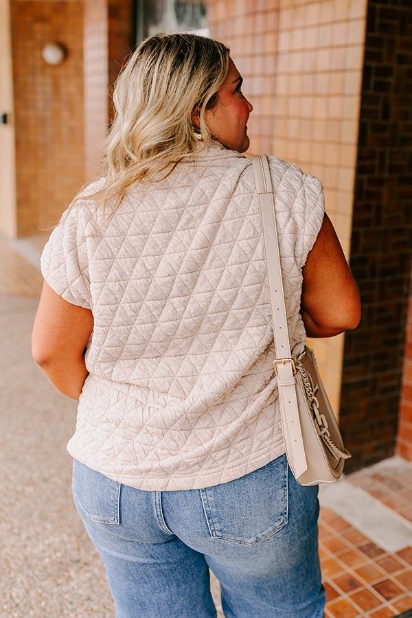 Cedar Creek Quilted Vest in Cream Curves Product Image