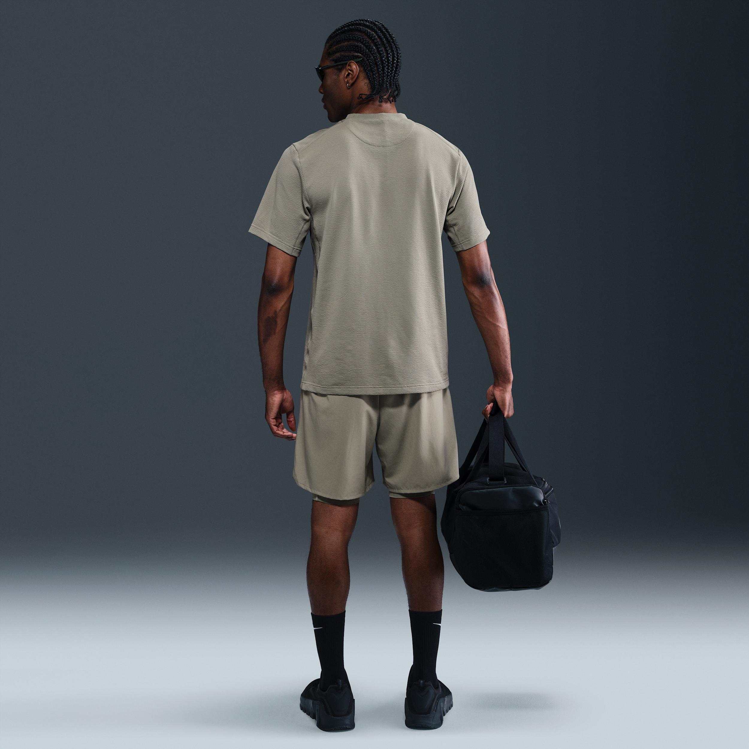 Nike Mens Primary Dri-FIT Seersucker Short-Sleeve Versatile Top | HJ4043-320 Product Image