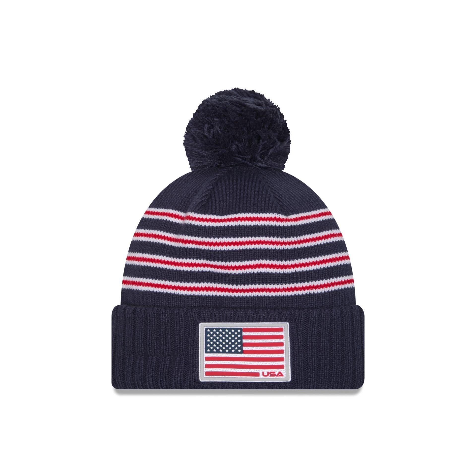2025 Ryder Cup Team USA Flag Pom Knit Hat Male Product Image