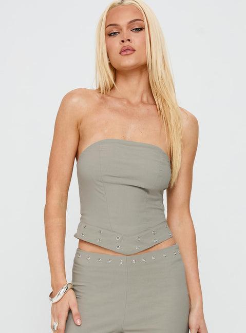 Passionette Strapless Top Olive Product Image