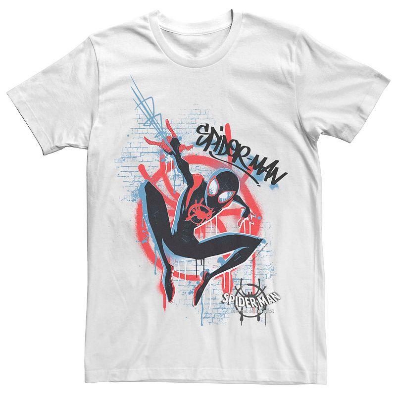 Men's Marvel Spider-Man Into The Spiderverse Miles Spray Paint Logo Tee,  Product Image