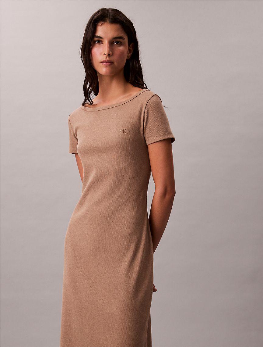 Cotton Contour Rib Short Sleeve Dress Product Image