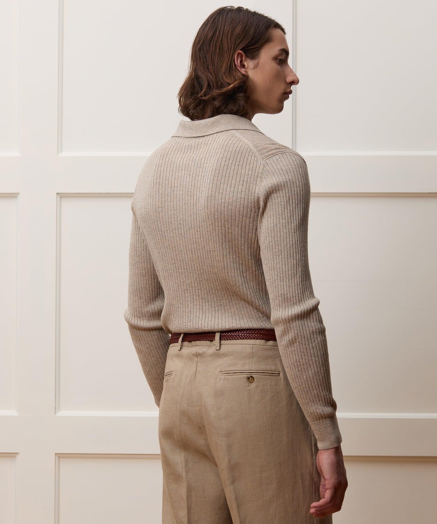 Silk-Cashmere Ribbed Montauk Sweater Polo Product Image
