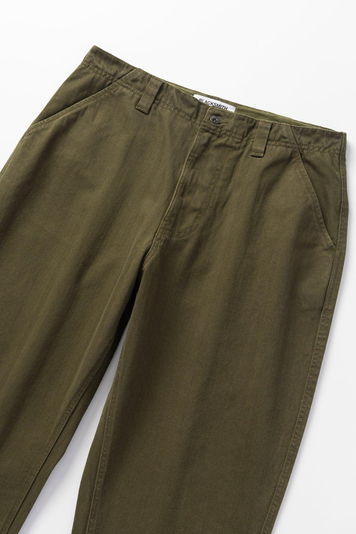 Blacksmith - Herringbone Work Pants - Olive Product Image