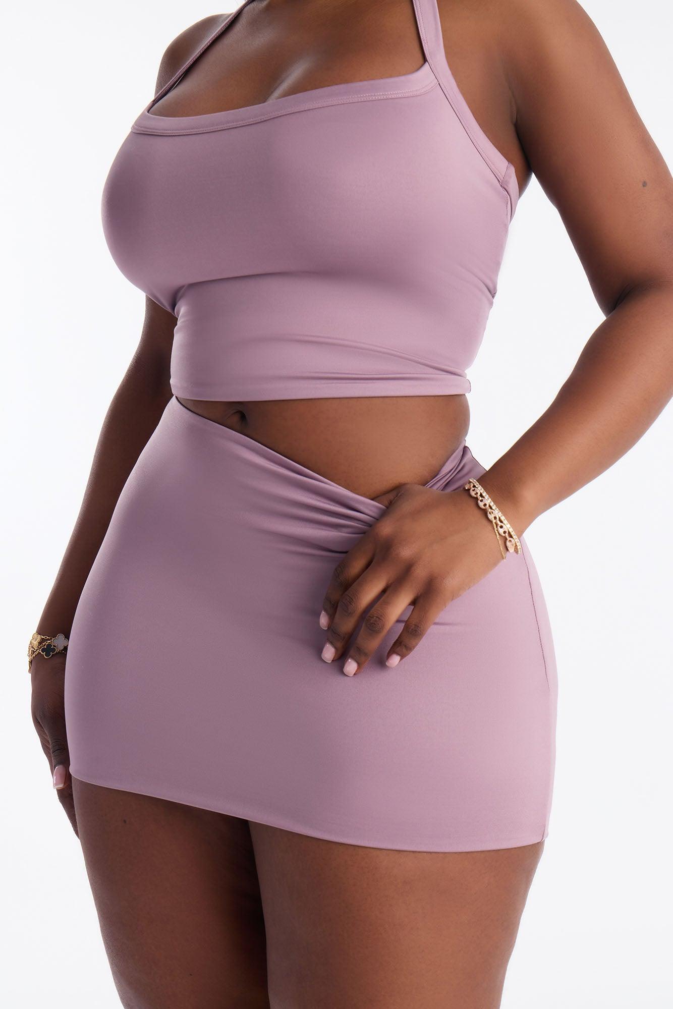 Contour Double Lined Mini Skirt - Lavender Female Product Image