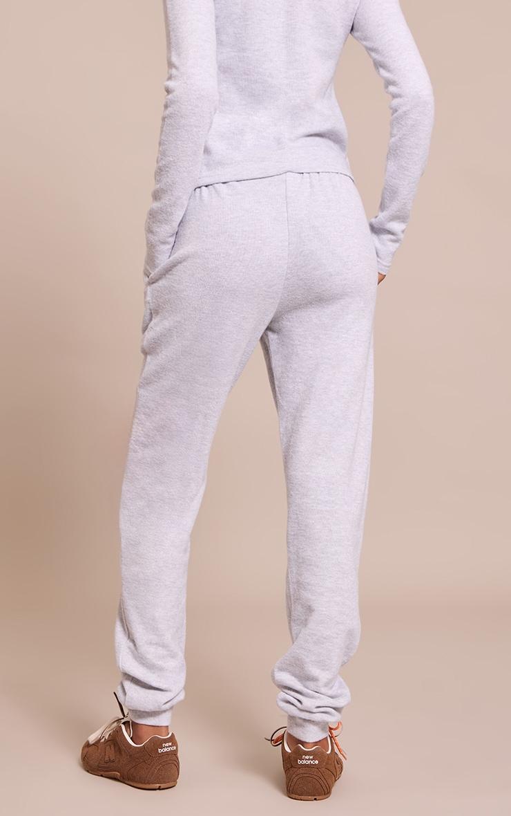 Tall Grey Embroidered Supersoft Cuffed Sweatpants Product Image