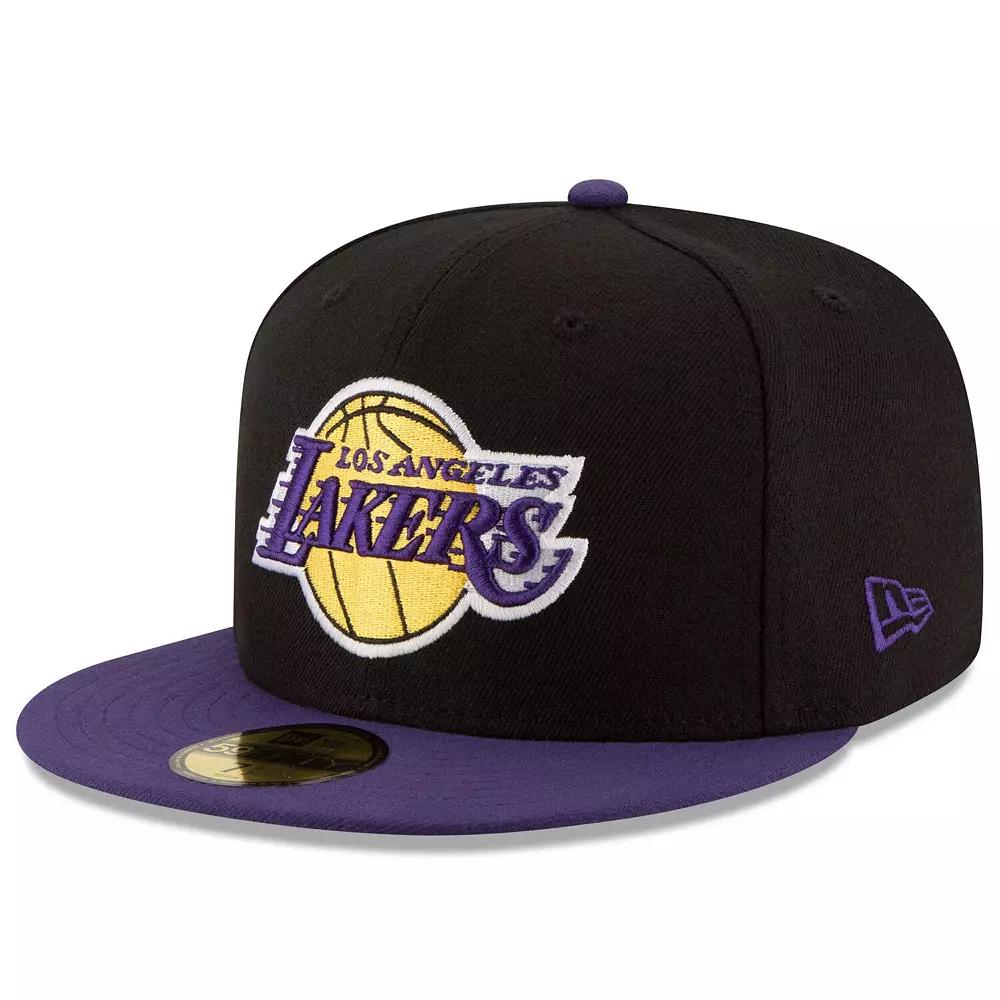 Men's New Era Black/Purple Los Angeles Lakers Official Team Color 2Tone 59FIFTY Fitted Hat,  Product Image