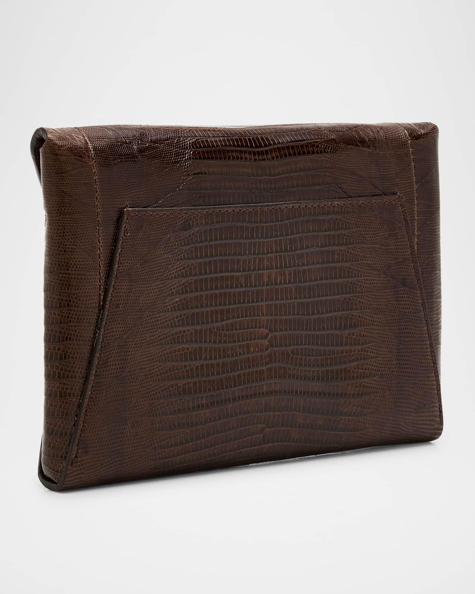 Envelope Flap Lizard Clutch Bag Product Image