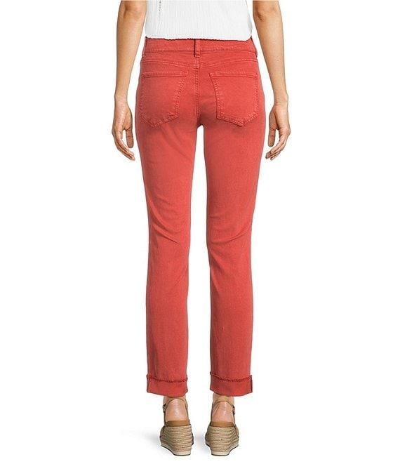 KUT from the Kloth Amy Denim Double Button Ankle Straight Leg Roll Up Cuff Jeans Product Image