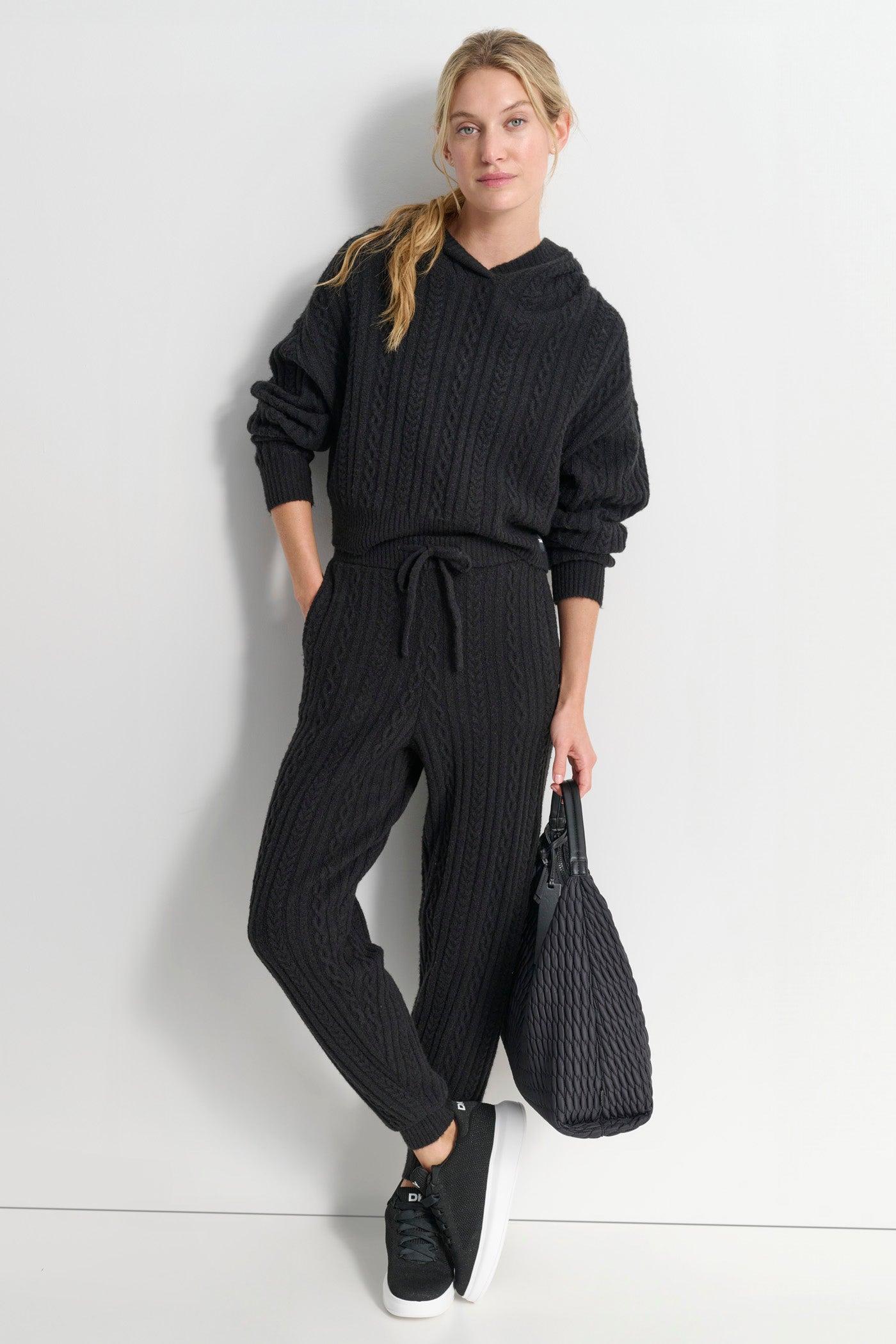 COZY CABLE SWEATER HOODIE Product Image