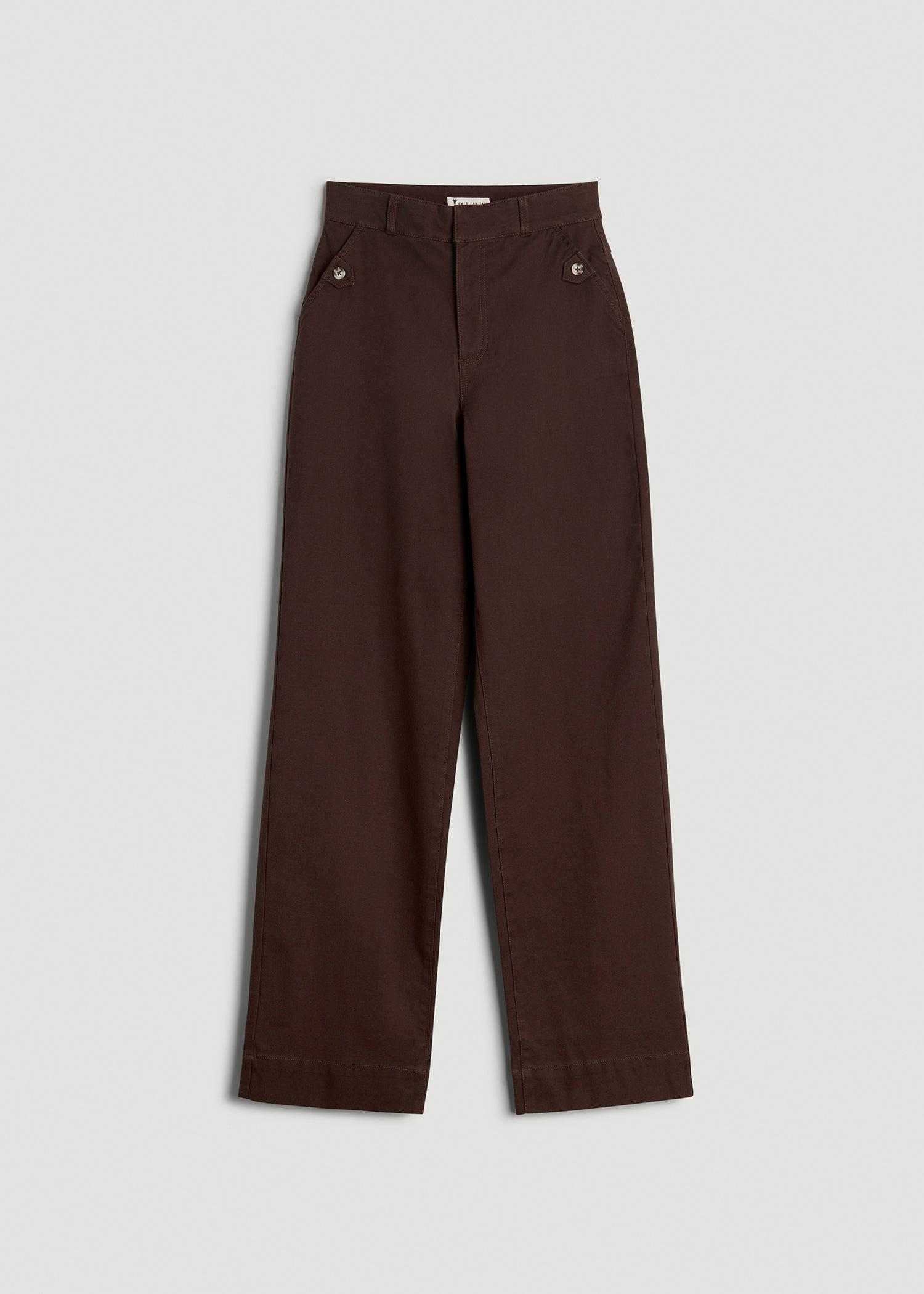 Stretch Twill Wide Leg Pant for Tall Women in Espresso Female Product Image