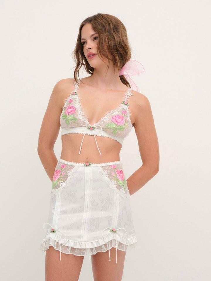 Heirloom Rose Bralette — White Product Image