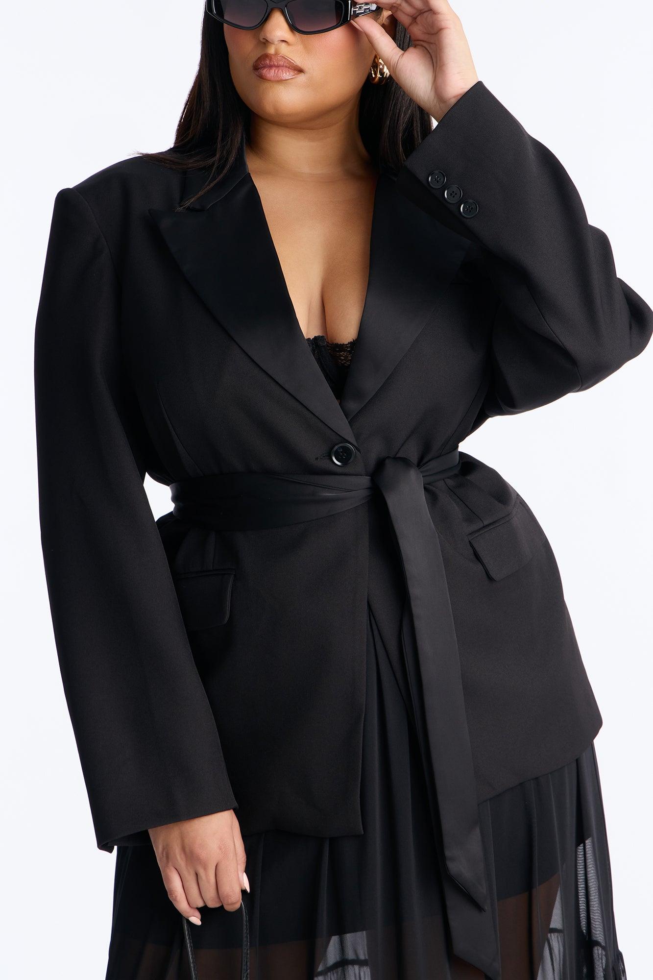 Bianca Cinched Blazer And Maxi Skirt Set - Black Female Product Image
