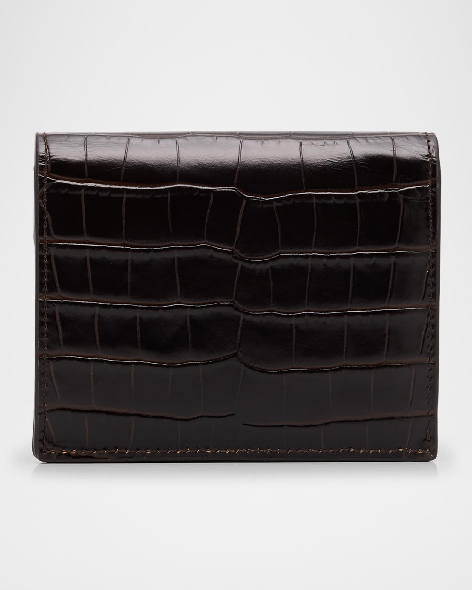 T-Lock Croco-Embossed Leather Card Holder Product Image