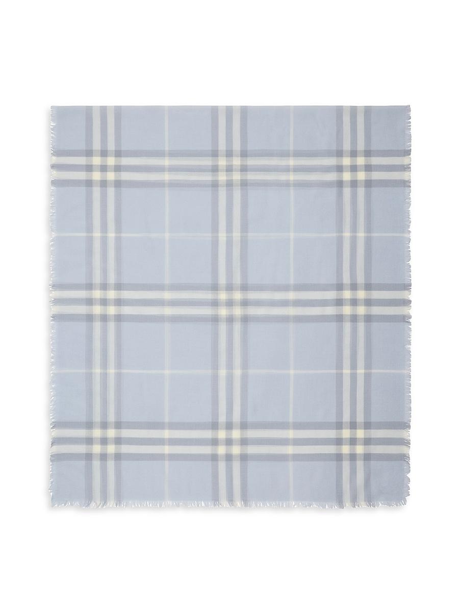 Womens Check Wool Scarf Product Image