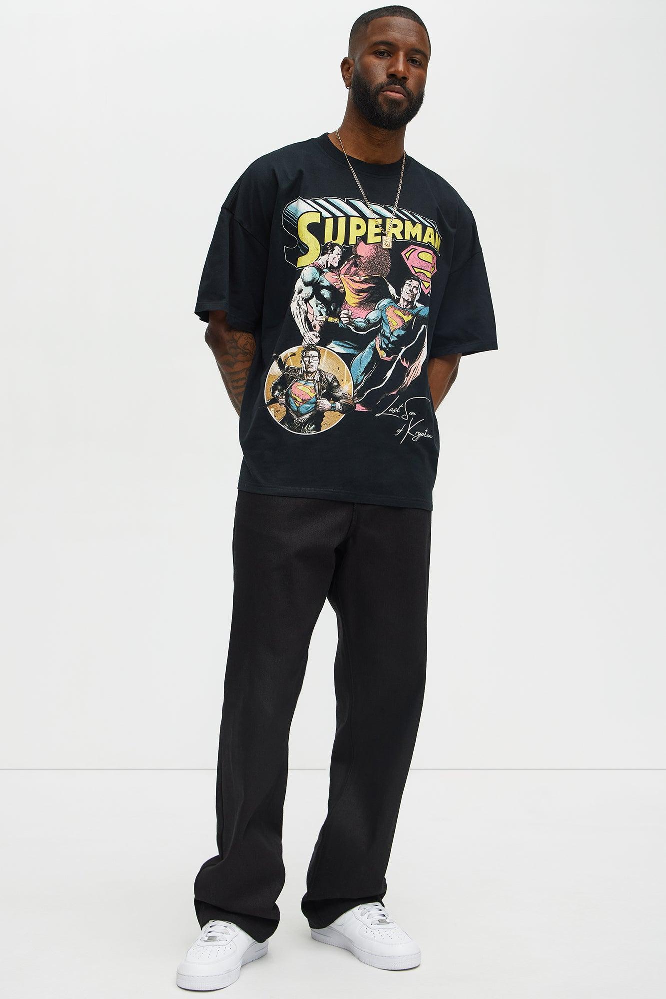 Superman Man Of Steel Oversized Short Sleeve Tee - Black Product Image