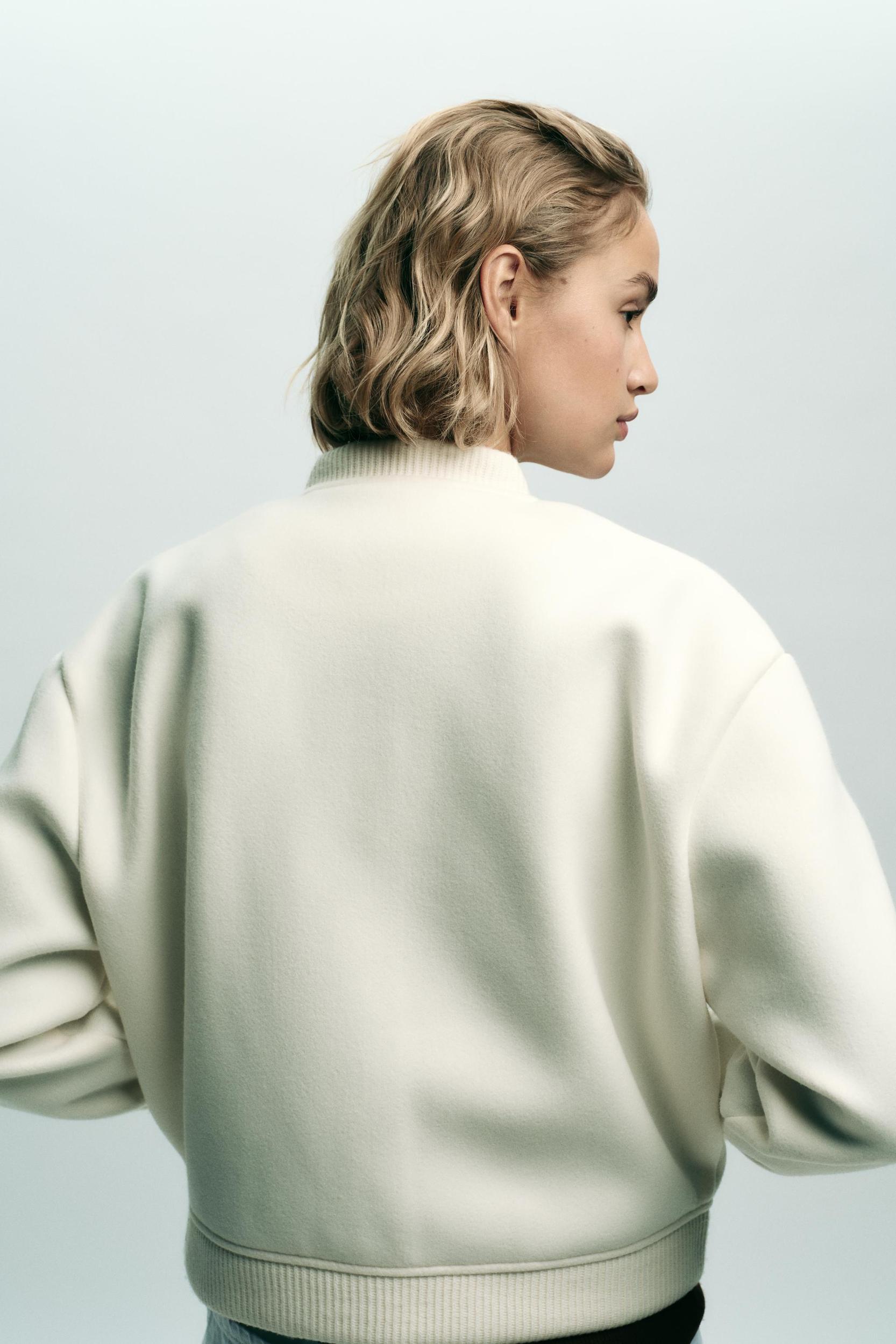 SOFT BOMBER JACKET WITH GOLDEN BUTTONS Product Image