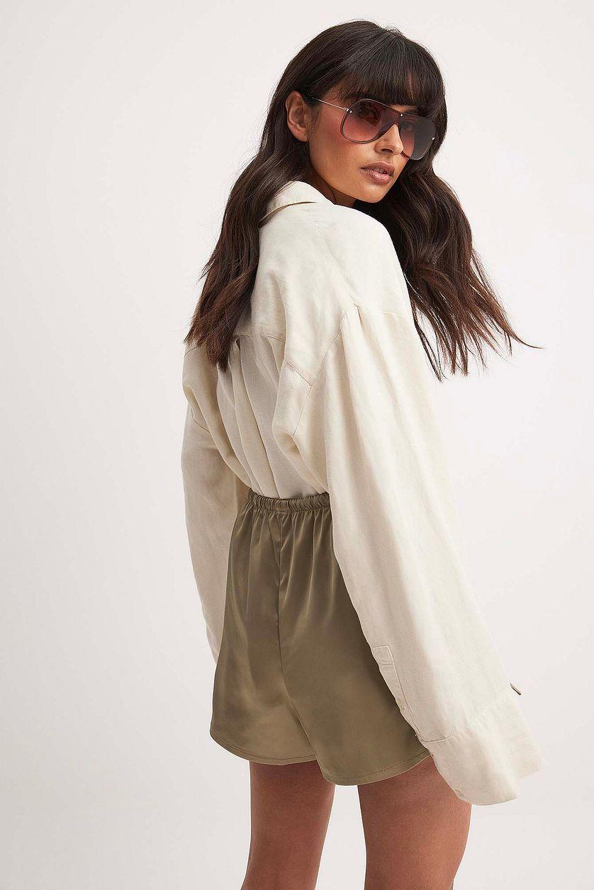 Satin Loose High Waist Shorts Product Image