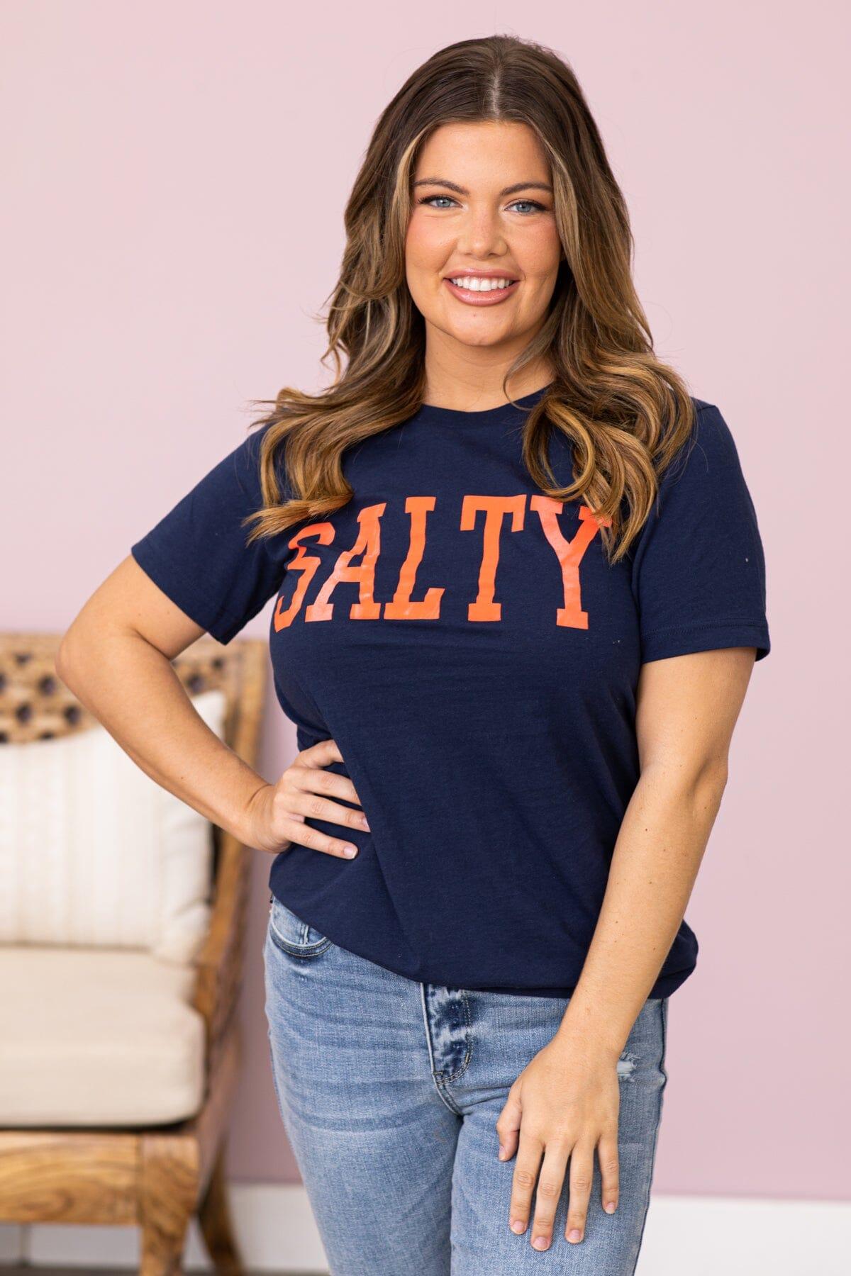 Navy and Orange Salty Graphic Tee Product Image