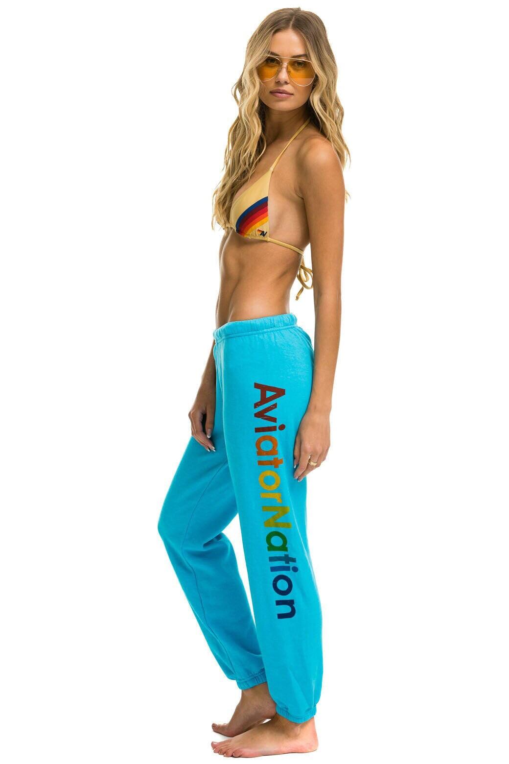 AVIATOR NATION ASPEN SWEATPANTS - NEON BLUE Female Product Image