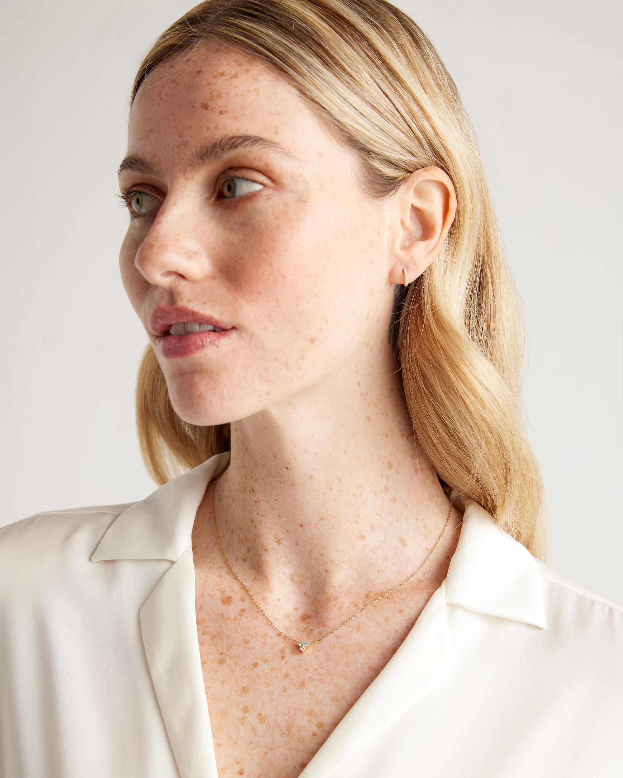 Quince | Women's White Sapphire Triad Necklace Product Image