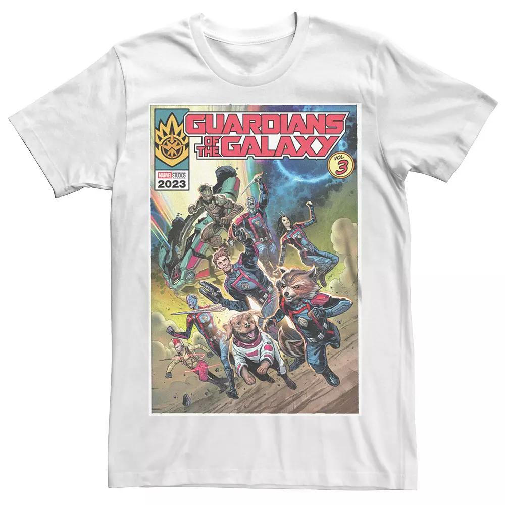 Big & Tall Marvel Guardians Of The Galaxy Vol. 3 Action Comic Cover Graphic Tee, Men's,  Product Image