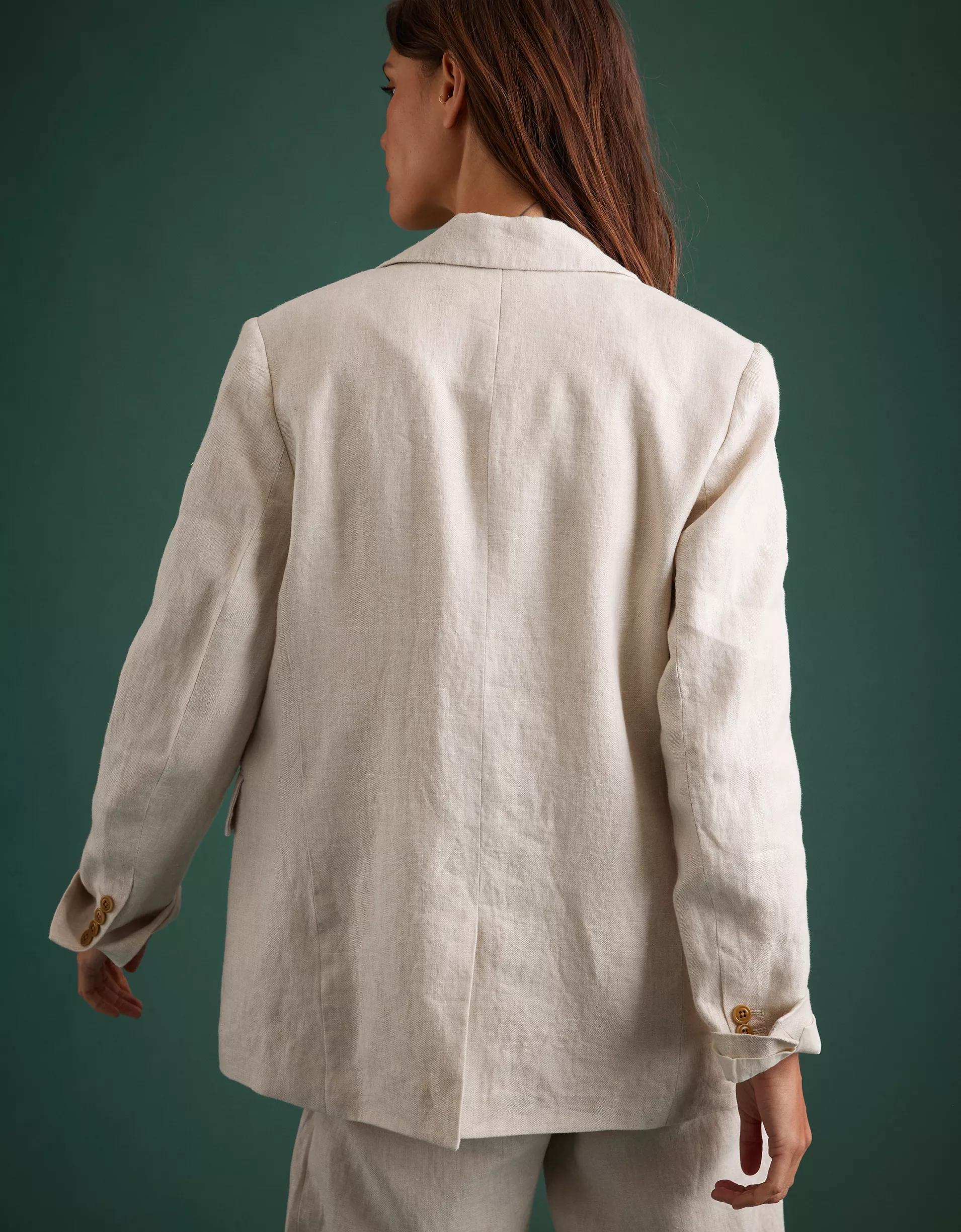 AE77 Premium Linen Oversized Blazer Product Image
