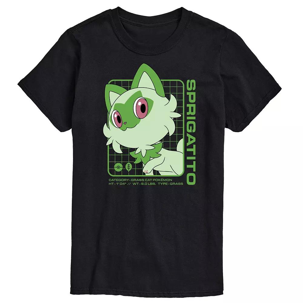 Men's Pokemon Sprigatito Stats Graphic Tee,  Product Image