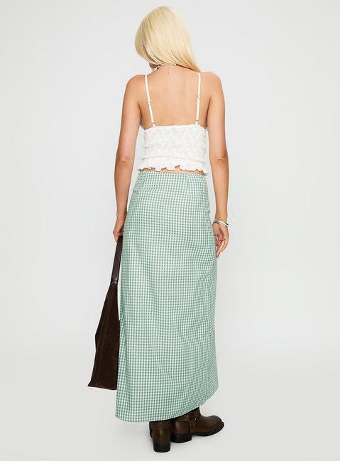 Macadamia Maxi Skirt Green / White Product Image