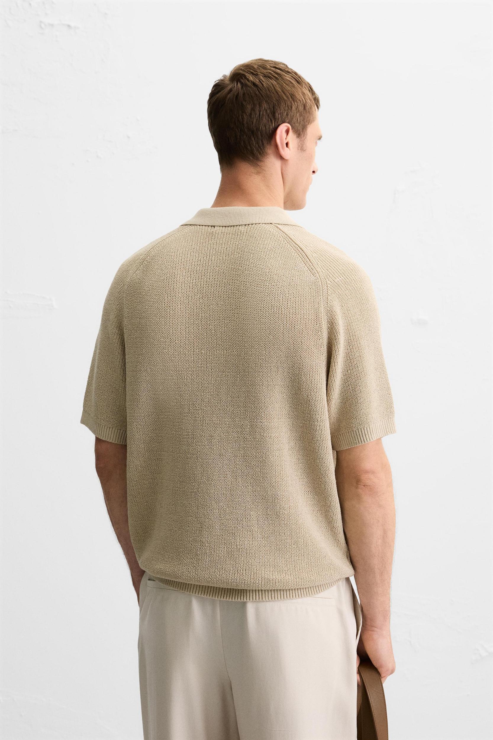 TEXTURED KNIT POLO SHIRT Product Image