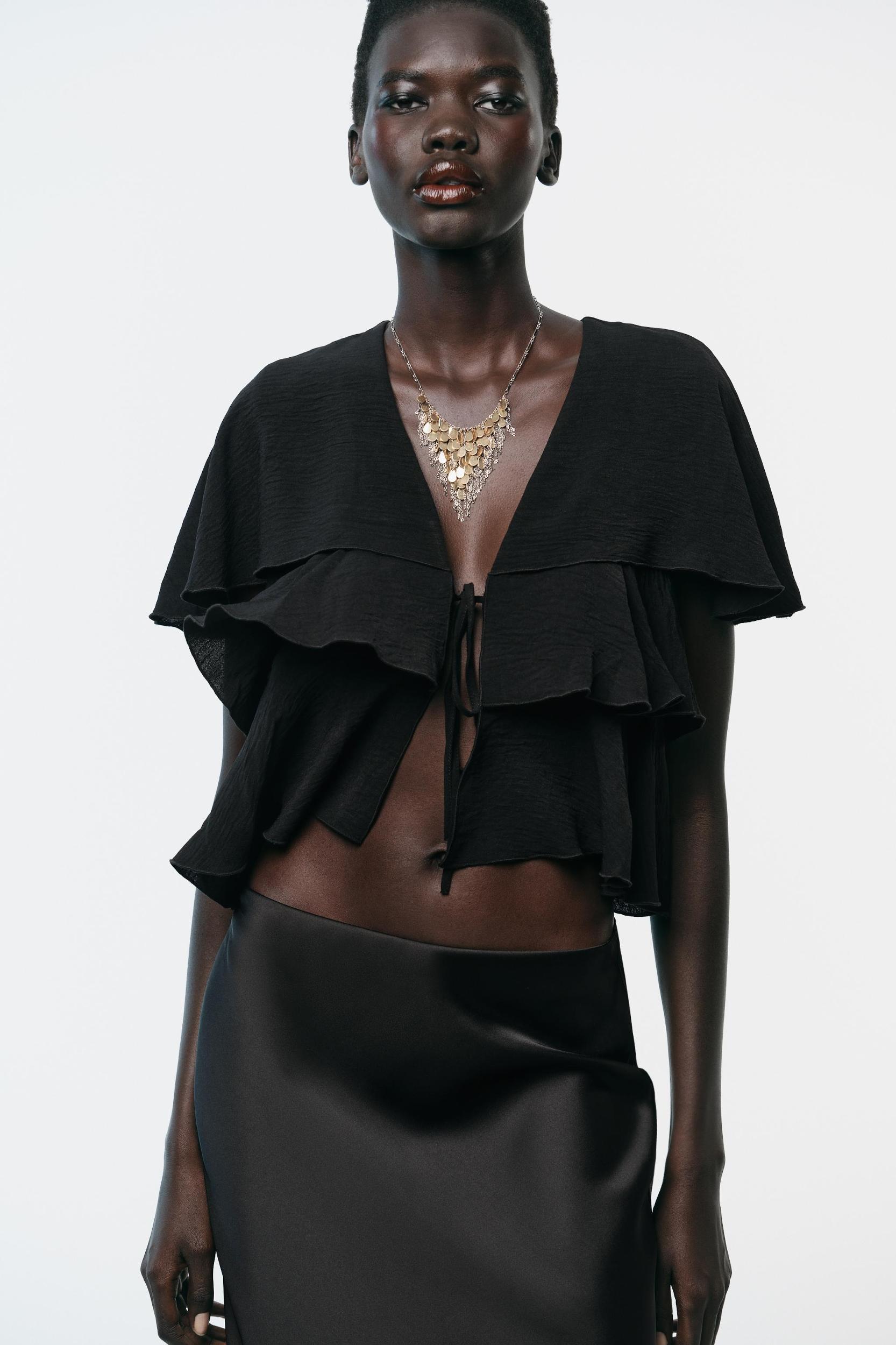 RUFFLED CAPE TOP Product Image