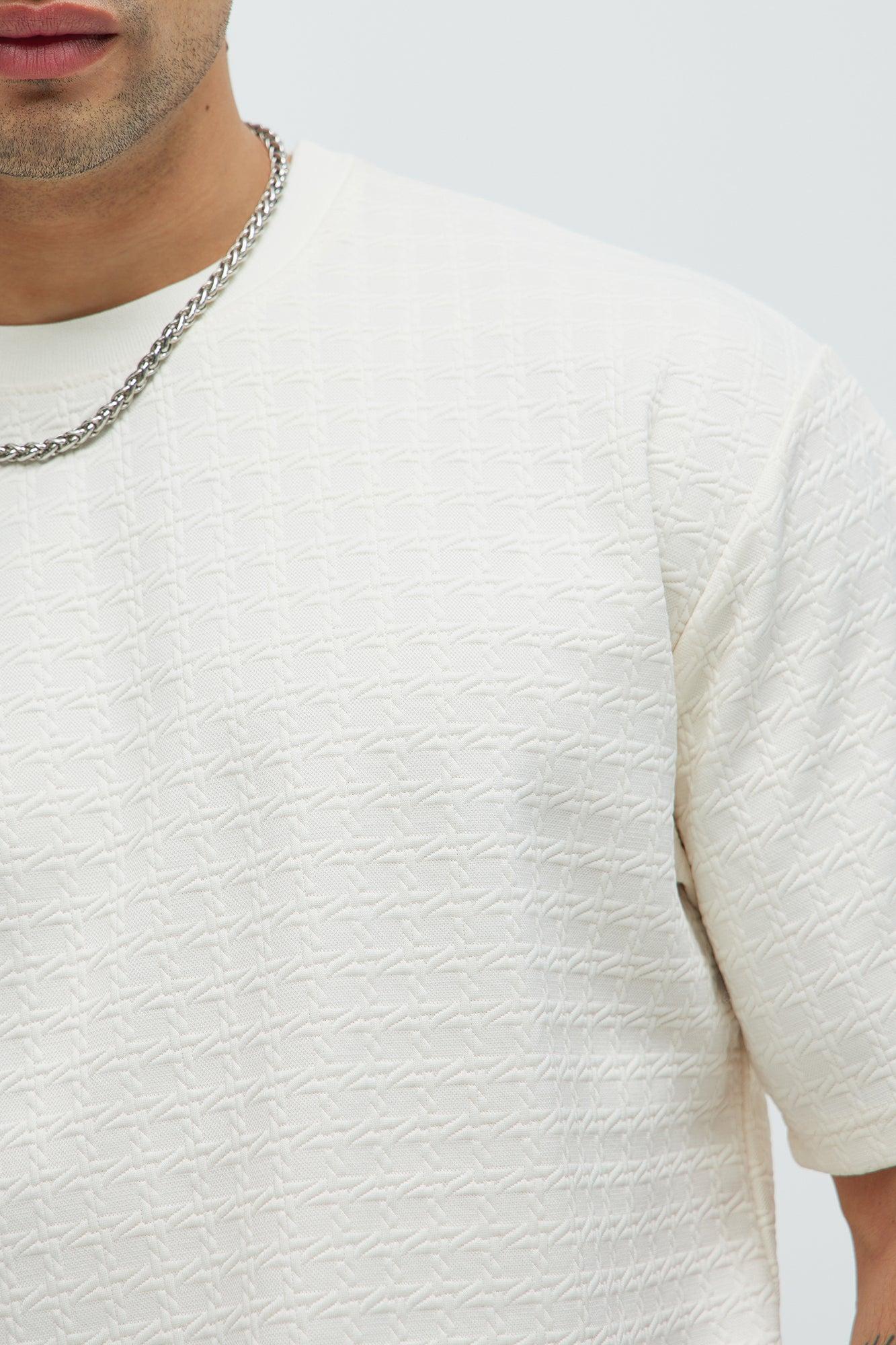 8 AM Textured Short Sleeve Tee - Off White Product Image