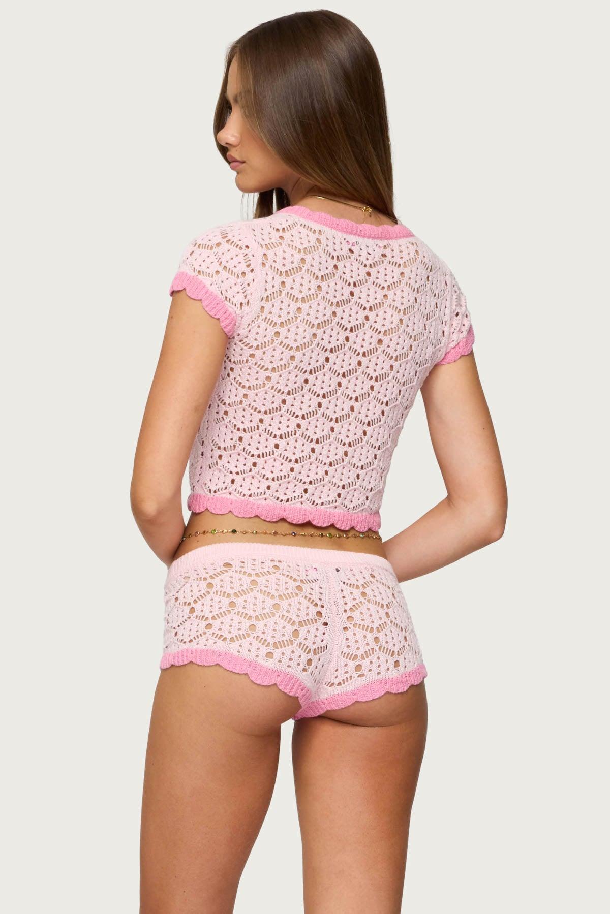 Elisa Open Knit Button Up Top Product Image