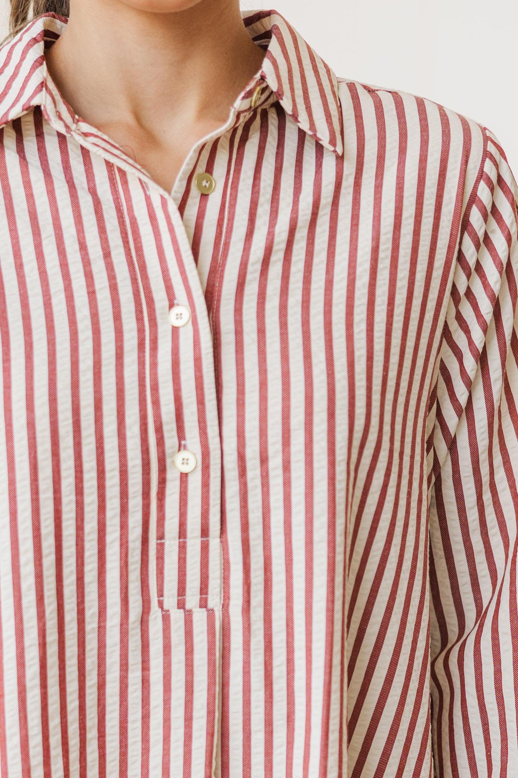 This Is The Day Burgundy Red Striped Dress Female Product Image