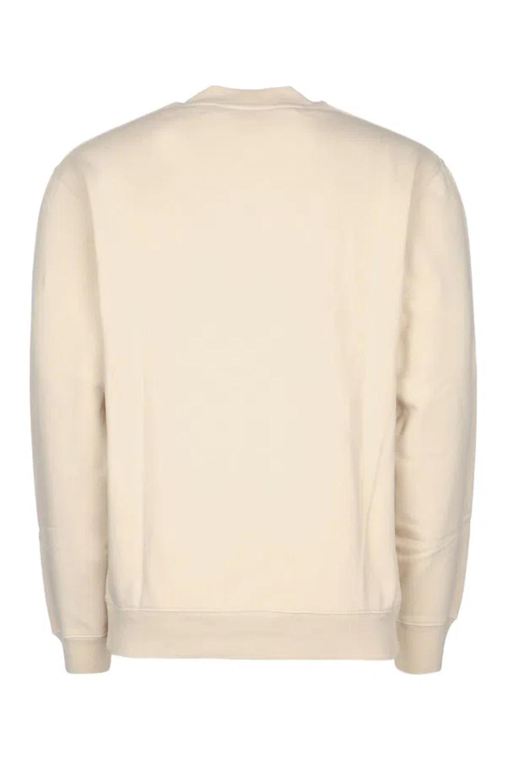 JACQUEMUS Organic Cotton Fleece Sweatshirt With Gros-grain Logo In Neutral Product Image