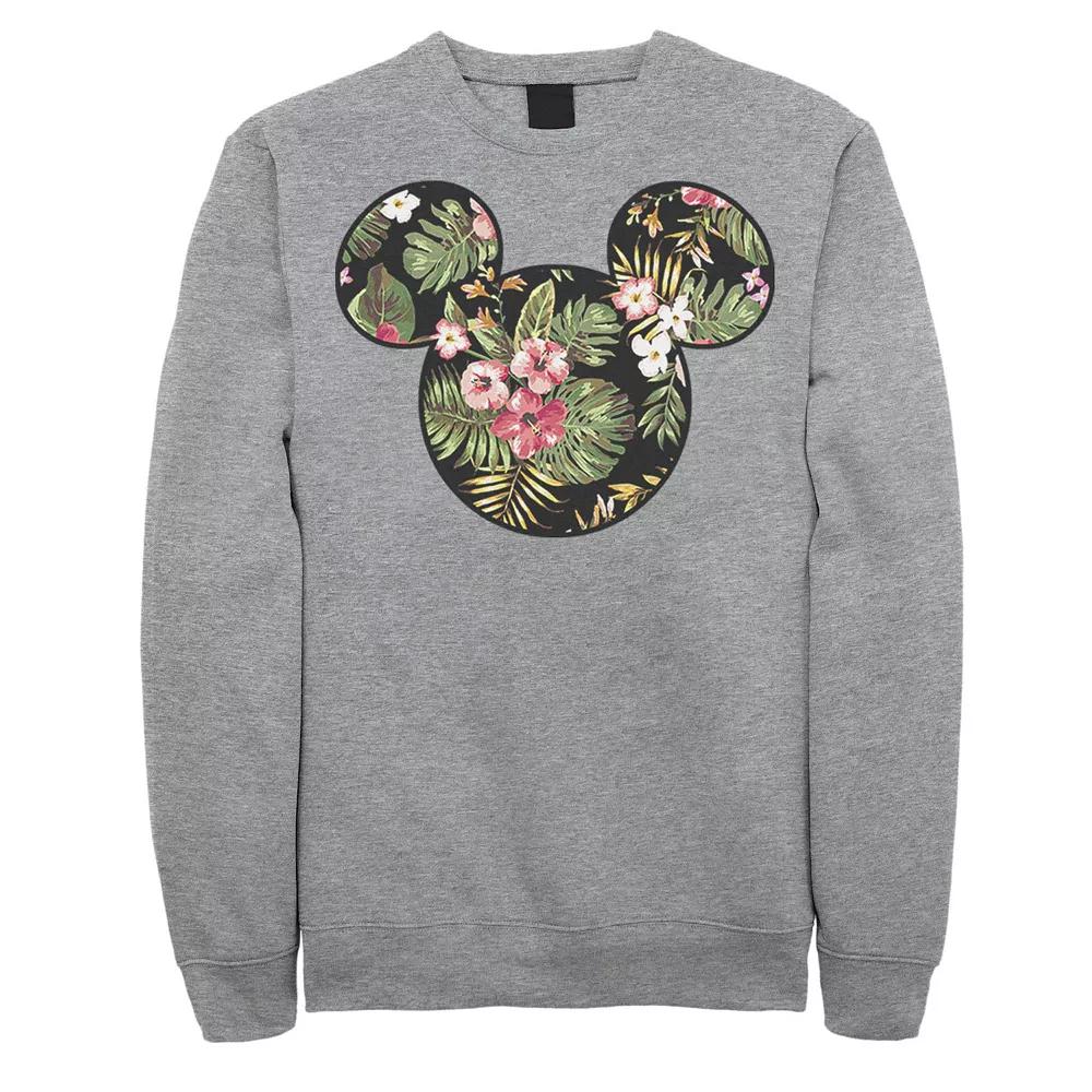 Disney's Mickey And Friends Mickey Mouse Men's Tropical Fill Sweatshirt, Size: XL, Athletic Grey Product Image