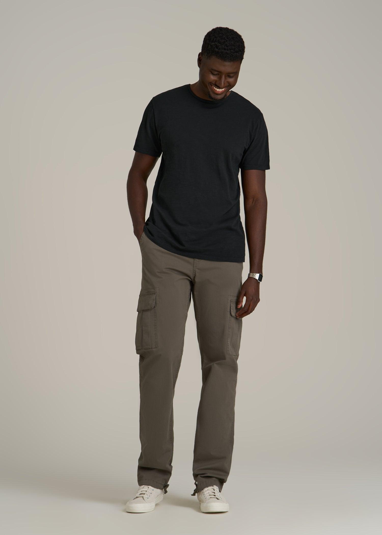 REGULAR-FIT Slub Tee for Tall Men in Charcoal Male Product Image