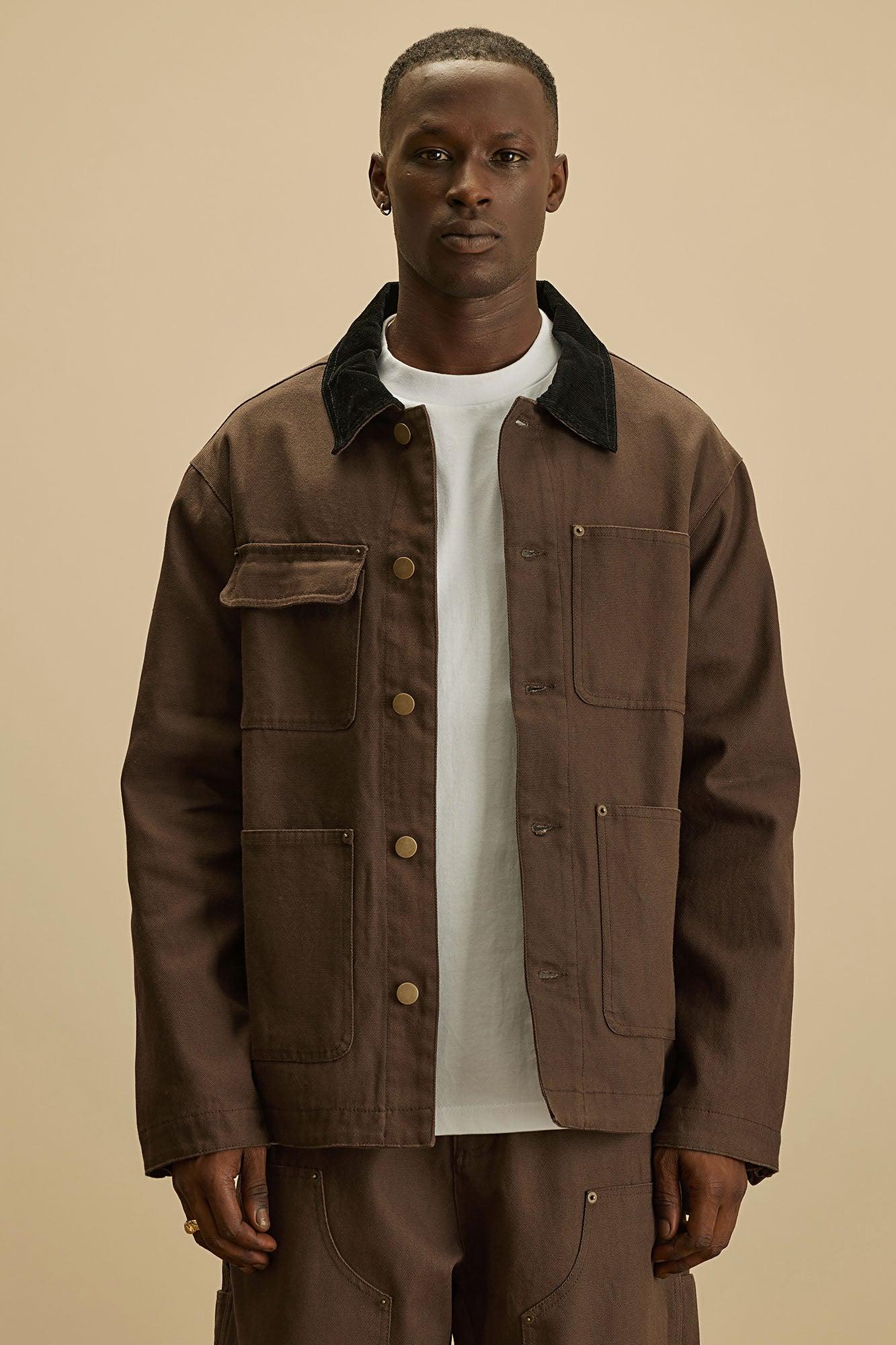 Alexander Utility Canvas Chore Jacket - Brown Product Image