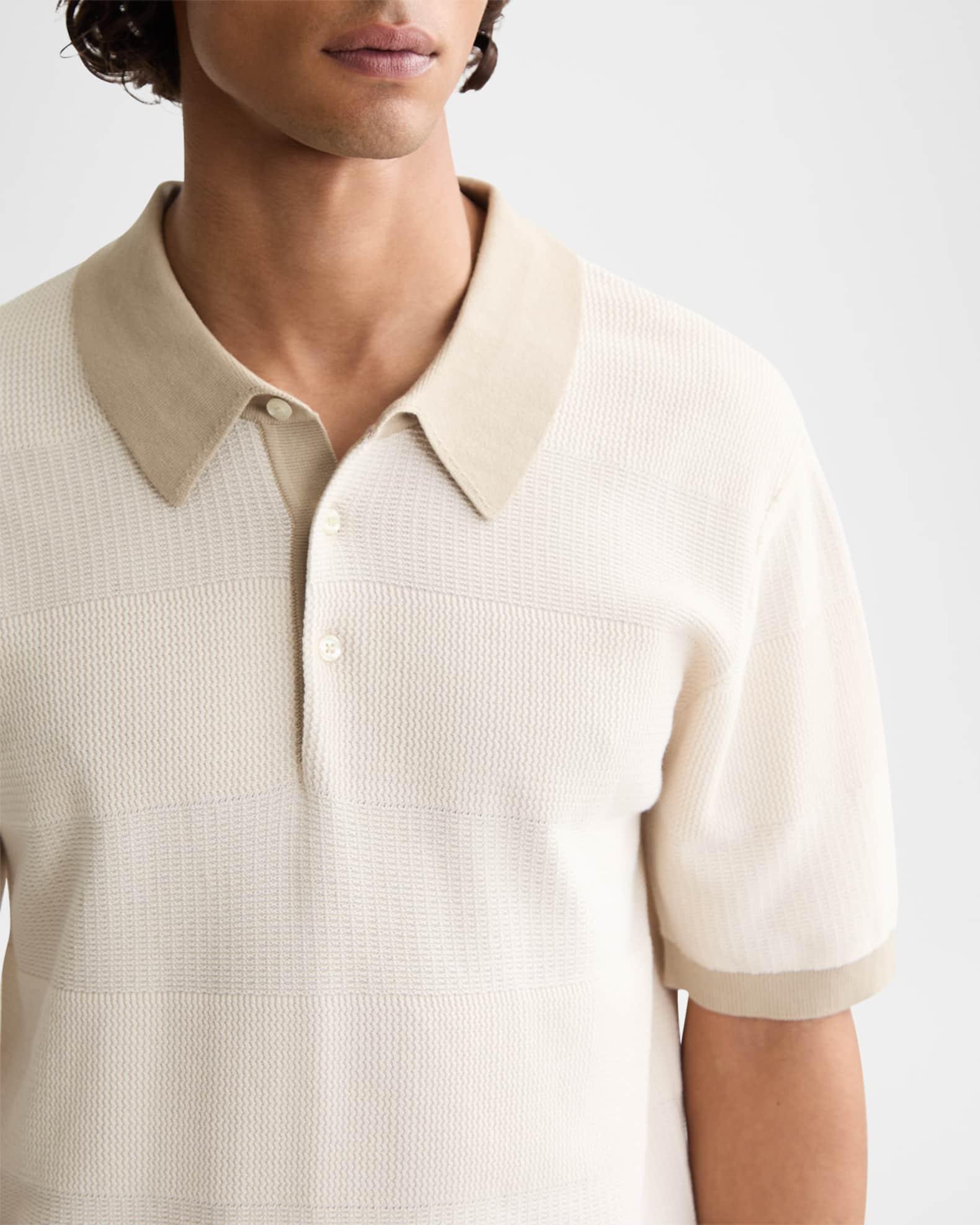Men's Cotton Texture Knit Polo Shirt  Product Image