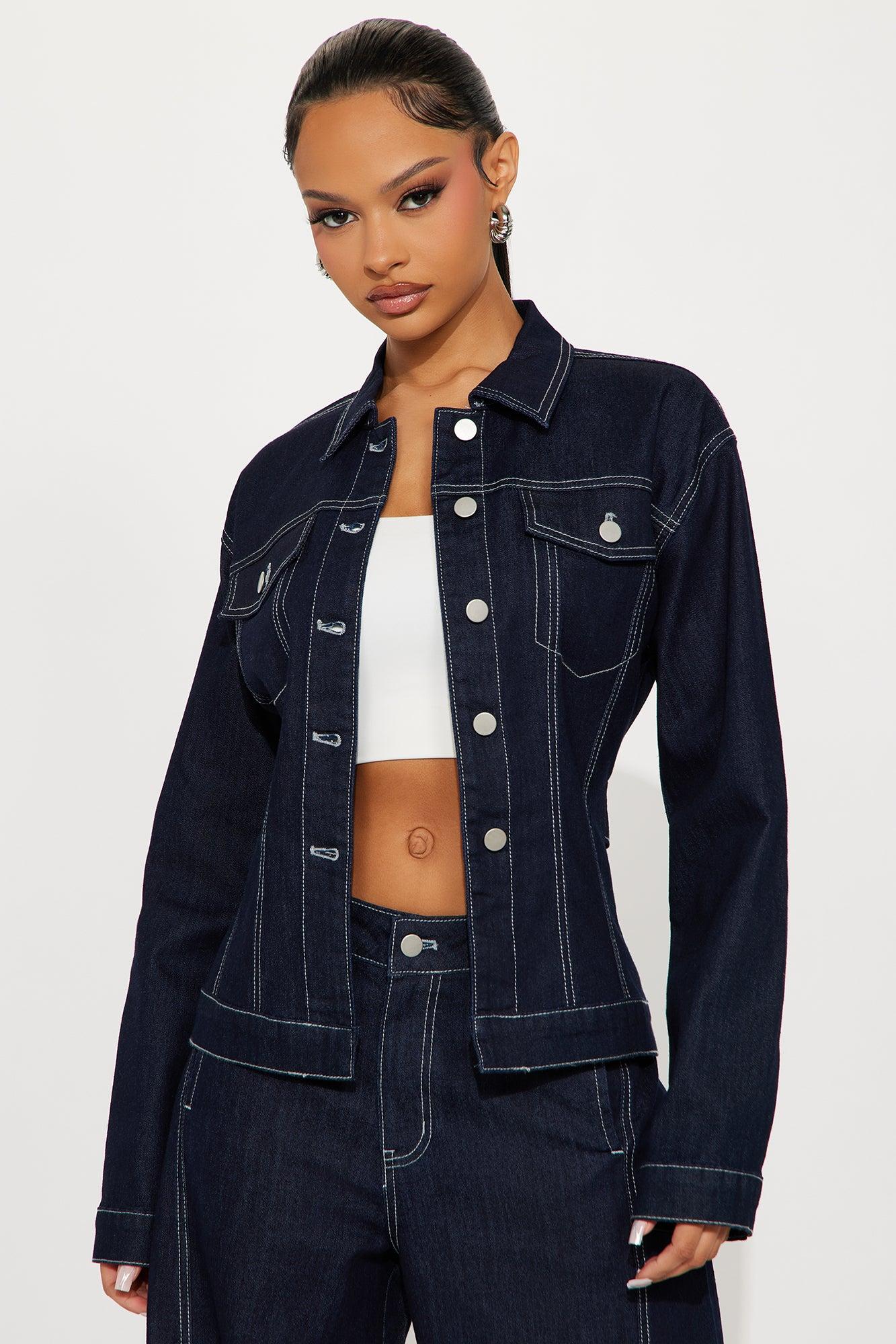 The Denim Blueprint Wide Leg Pant Set - Dark Wash Product Image