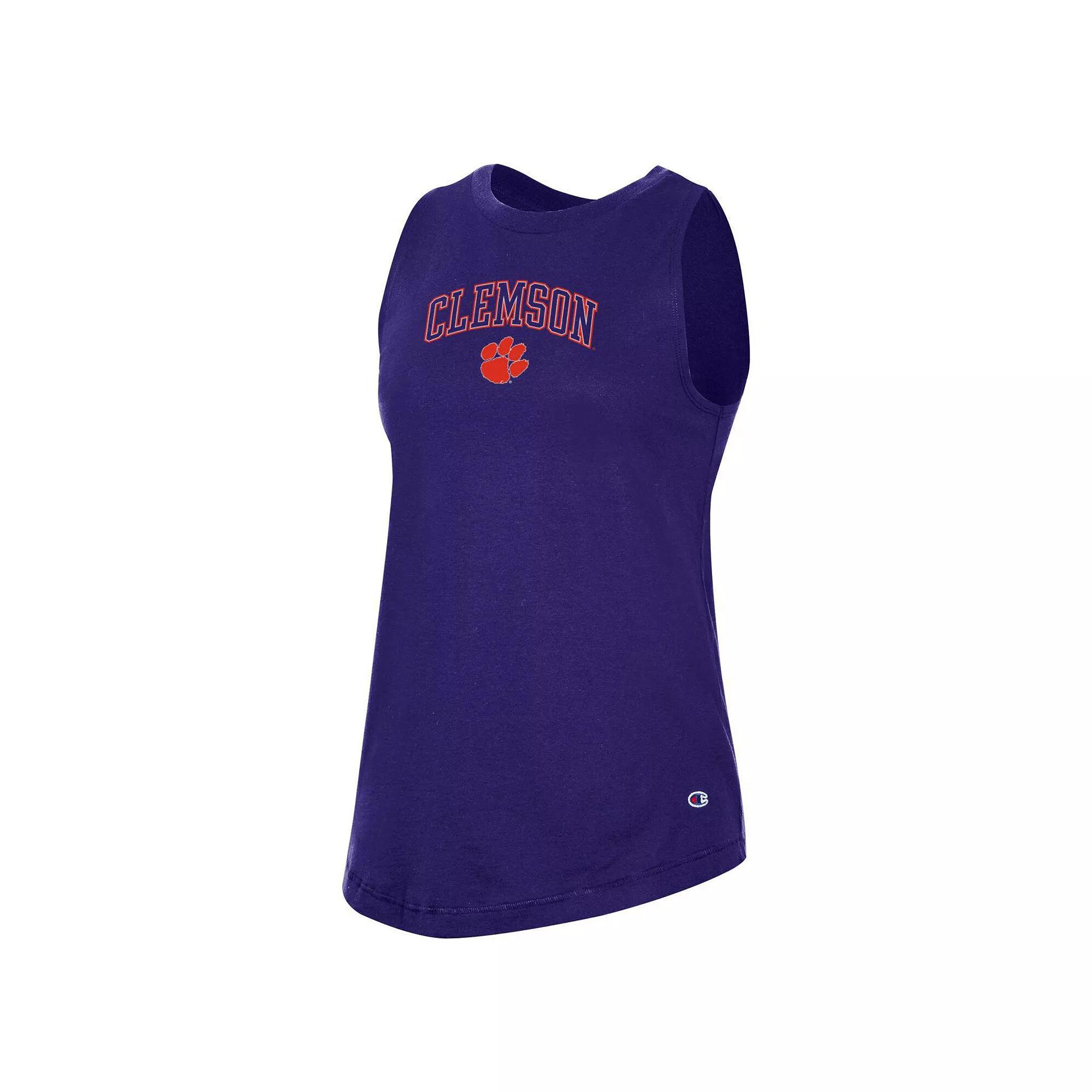 Women's Champion Purple Clemson Tigers Arch Logo Tank Top, Size: Small Product Image